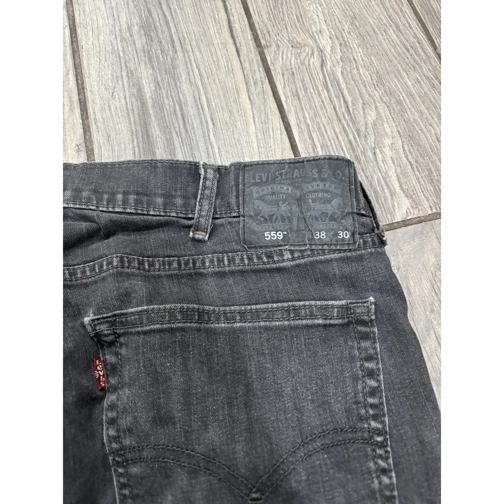 Levi's 559 Men's Relaxed Straight Fit Jeans Dark Gray Wash Size 38x30